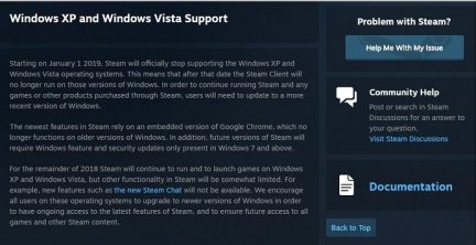 Valve прекращает поддержу Steam на Windows XP и Vista