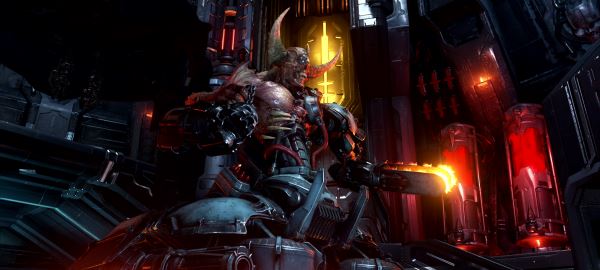 Сражение с Охотником Рока в новом геймплее Doom Eternal